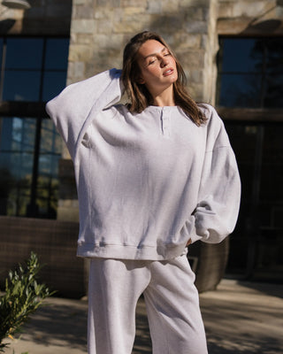 Long Sleeve Waffle Henley
