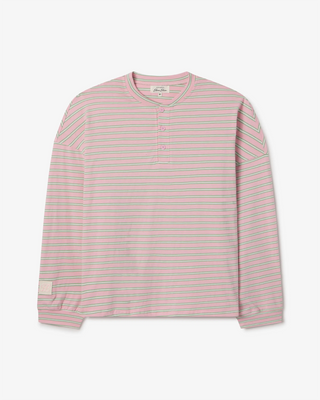 Long Sleeve Striped Henley
