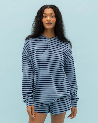 Long Sleeve Striped Henley
