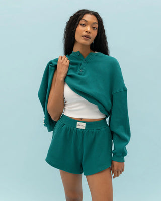 Long Sleeve Waffle Henley
