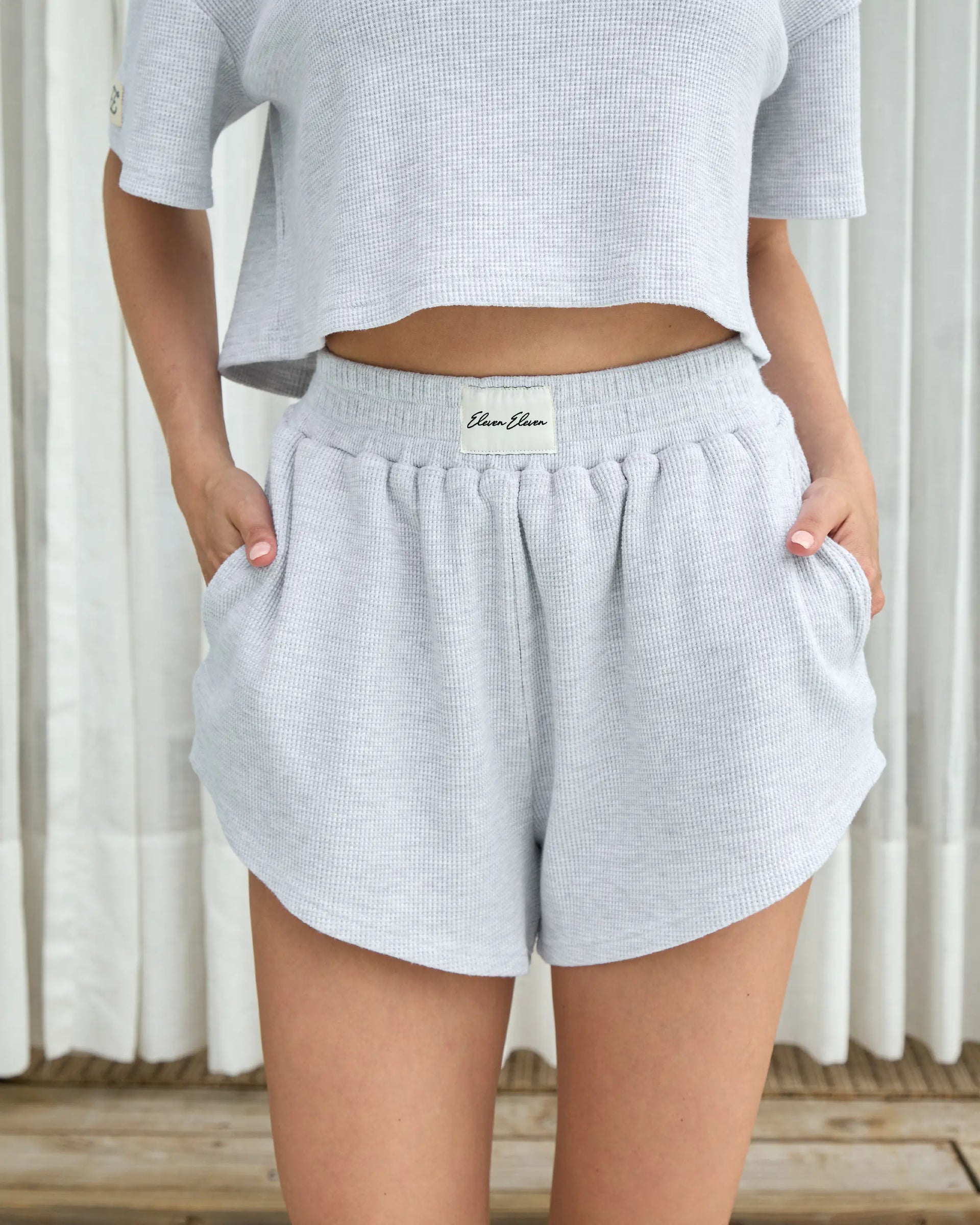 Waffle Shorts in Light Ash Grey – Eleven Eleven