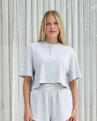Short Sleeve Waffle Henley
