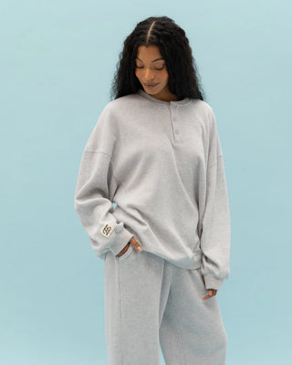 Long Sleeve Waffle Henley
