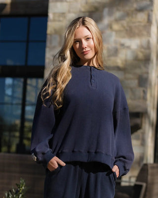 Long Sleeve Waffle Henley
