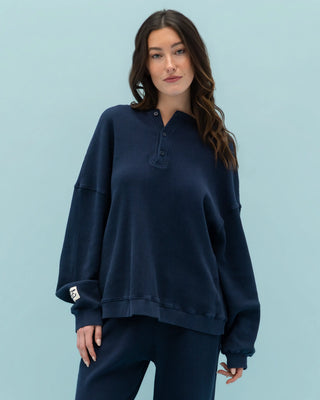 Long Sleeve Waffle Henley
