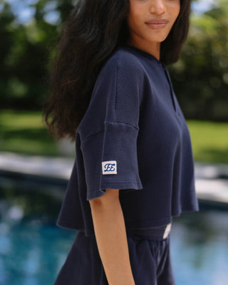 Short Sleeve Waffle Henley
