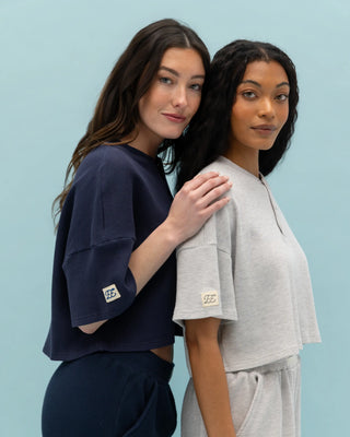 Short Sleeve Waffle Henley
