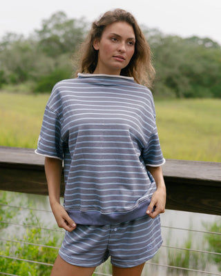 Short Sleeve Roll Neck Sweatshirt
