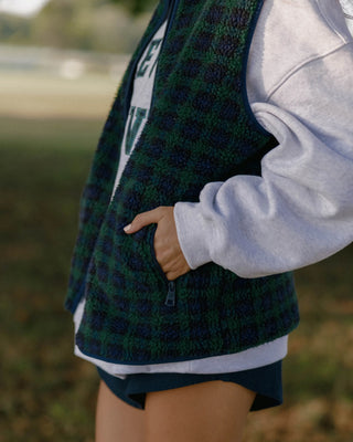 Plaid Fleece Vest
