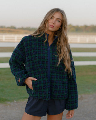 Plaid Fleece Full Zip Jacket
