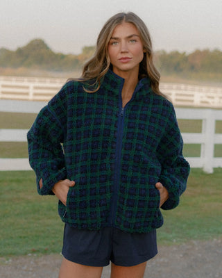 Plaid Fleece Full Zip Jacket
