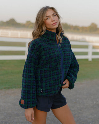 Plaid Fleece Full Zip Jacket
