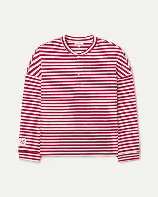 Long Sleeve Striped Henley
