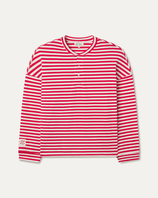 Long Sleeve Striped Henley
