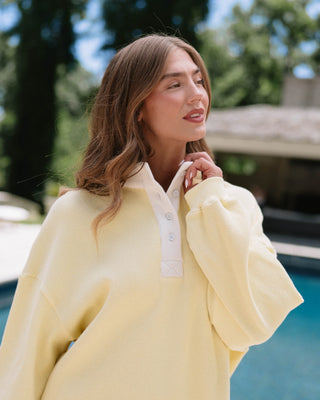 Long Sleeve Waffle Henley Mockneck
