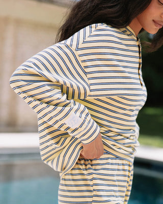 Long Sleeve Striped Henley

