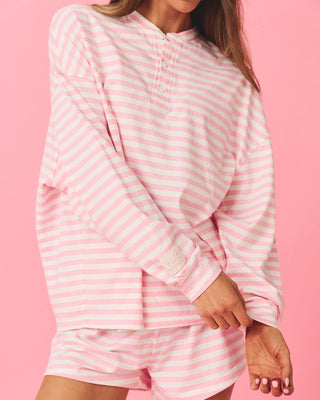 Long Sleeve Striped Henley
