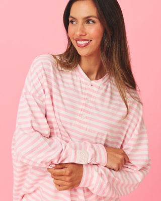 Long Sleeve Striped Henley
