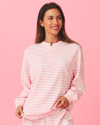 Long Sleeve Striped Henley
