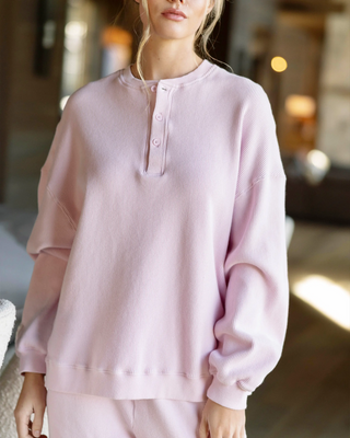 Long Sleeve Waffle Henley
