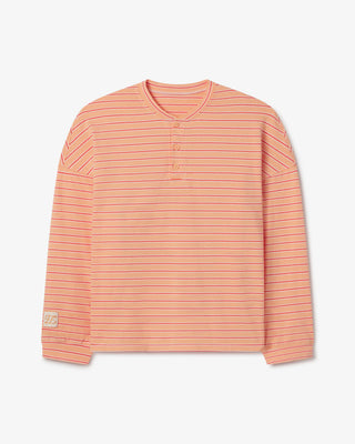 Long Sleeve Striped Henley
