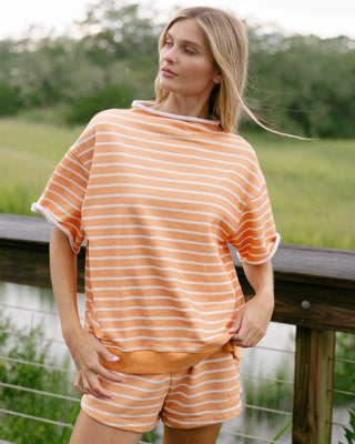 Short Sleeve Roll Neck Sweatshirt
