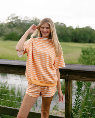 Short Sleeve Roll Neck Sweatshirt
