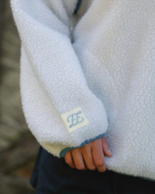 Denim Trim Fleece Pullover
